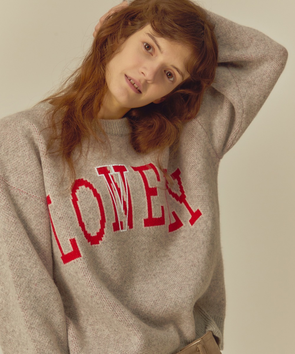 NOHANT노앙 LONELY/LOVELY CASHMERE KNIT SWEATER GRAY