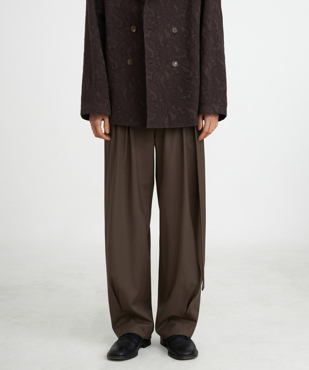 YOUTH유스 SS22 Loosed Pleats Pants Brown
